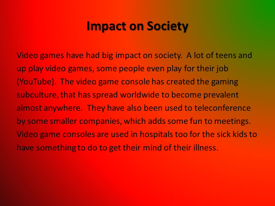 Impact of video games on society
